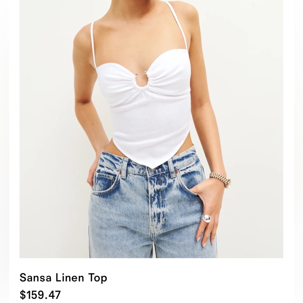Reformation Sansa Linen Top